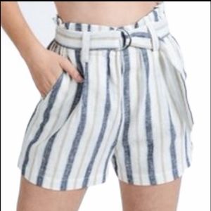 NWT Love Tree Linen Striped Shorts